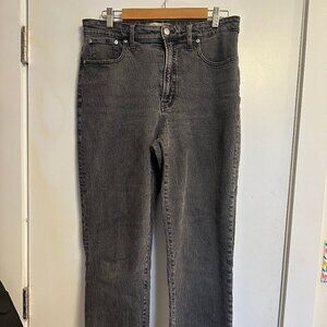 Madewell Black Curvy Perfect Vintage Straight Jean with Raw Hem